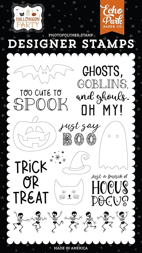 Echo Park Paper Company Just Say Boo Set Stamp, Multi