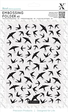 docrafts XCU515213 Xcut Universal A5 Embossing Folder, Swallow Pattern, Clear