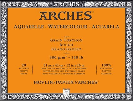 Arches Aquarelle 100% Thick 300g Gluing Pad 4L 31x41 20 Sheets Natural White, Count