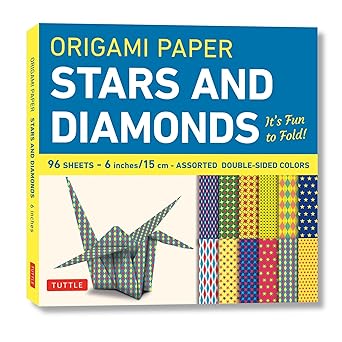 Origami Paper - Stars and Diamonds - 6 inch - 96 Sheets: Tuttle Origami Paper: Origami Sheets Printed with 12 Different Patterns: Instructions for 6 Projects Included