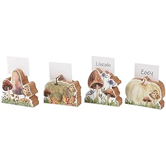 Primitives by Kathy Place Card Holder Set - Fall Pumpkins