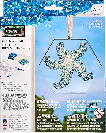 FRAGMENT EFFECTS, Starfish Glass Chip Kit, 6 Piece Set Perfect, for DIY Arts and Crafts Projects