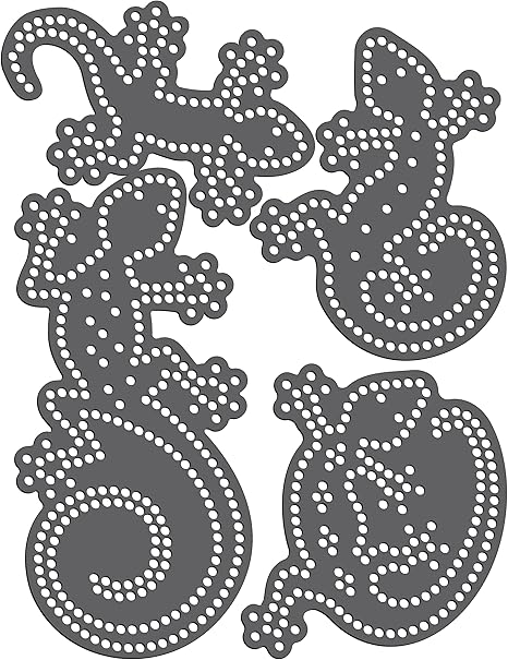 Rhinestone Genie Gecko 001 Magnetic Rhinestone Template, Black