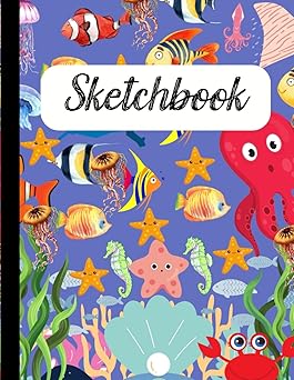 Sketch Book for Kids - Ocean Themed: 100 Pages 8.5 x 11 inches Large Sketchpad Notebook for Drawing, Journaling, Writing, Crayon Coloring Sketching or Doodling | Great Gift for Children