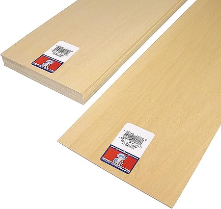 SAUNDERS MIDWEST Mi4125 Products 4125 Basswood Sheet 24X6X1/16 h (Pack of 10), Multicolor