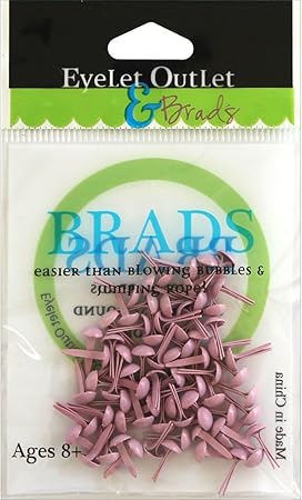 Eyelet Outlet Round Brads (70 Pack), 4mm, Pastel Pink