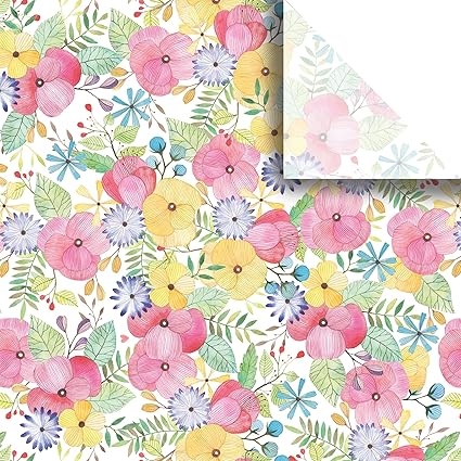 Jillson Roberts Floral Printed Tissue Paper, Watercolor Petal, 24-Sheet Count (PT145)