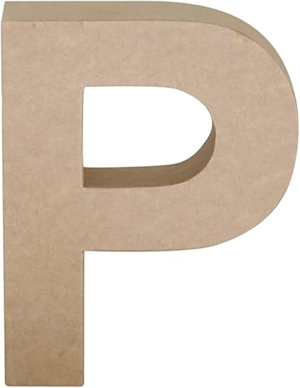 Papier Mache Letter P, 1 Count (Pack of 1), Brown