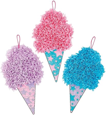 Cotton Candy Tissue Paper Craft Kit - Craft Kits - 12 Pieces