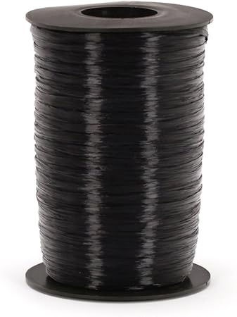 Berwick Offray Black Pearlized Raffia Ribbon, 1/4'' Wide, 500 Yards