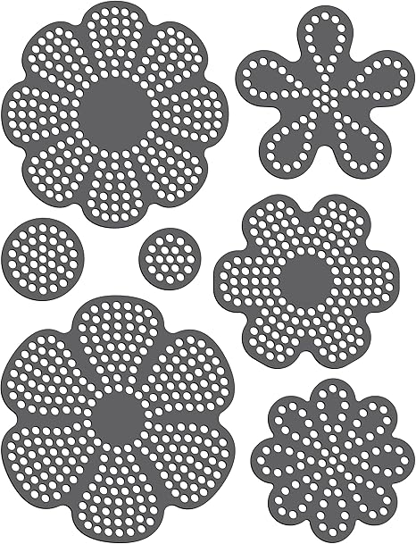 Rhinestone Genie Flowers 001 Magnetic Rhinestone Template, Black