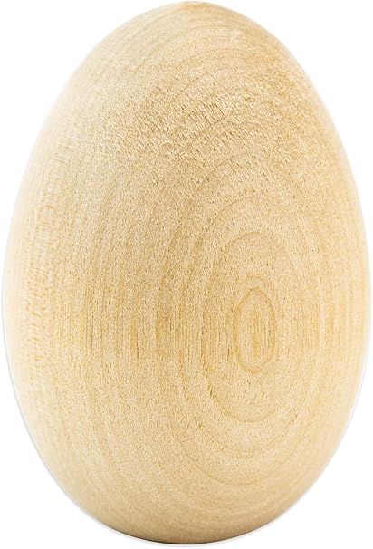 Hygloss Products Wooden Eggs - Unpainted Natural Wood Eggs Great For Easter Crafts - 1-3/4 x 2-1/2 Inches, 12 Pack