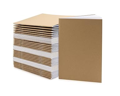 Hygloss Kraft Blank Books, Unlined Notebooks for Journaling, Sketching, Writing, 24 White Pages (12 Sheets), 4.25 x 5.5-Inch, 50 Books