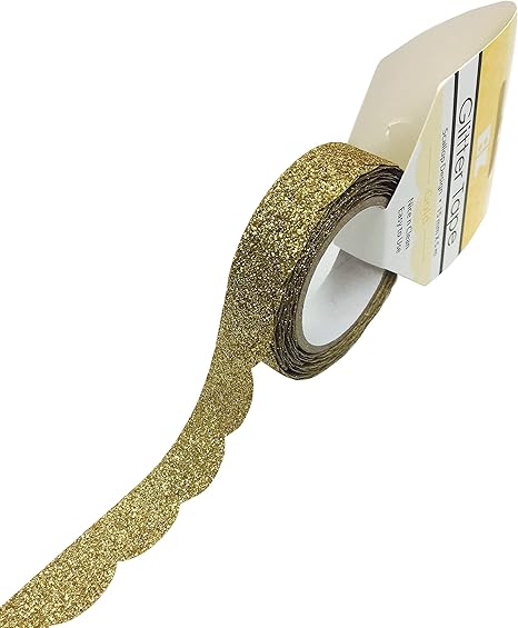 Best Creation Glitter Tape Design Scallop - Gold, 15Mm5M