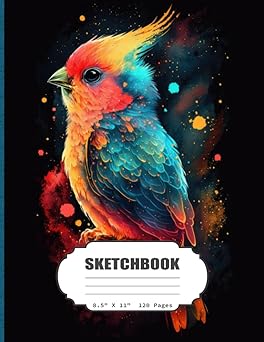 Sketchbook: Watercolor Bird Blank Sketch Book for Kids, Adults, Artist Notebook/Journal for Drawing, Writing, Sketching or Doodling,120 Blank Pages, 8.5x11 (Blank Drawing Book)