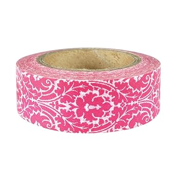 Wrapables Damask Japanese Washi Masking Tape - Pink Vintage Floral