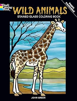 DOVER PUBLICATIONS Stained Glass Color Book Wild Animals (269825)