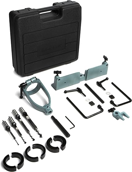 DELTA 17-924 Mortising Attachment with 1/4 Inch, 5/16 Inch, 3/8 Inch, and 1/2 Inch Chisel and Bit Sets