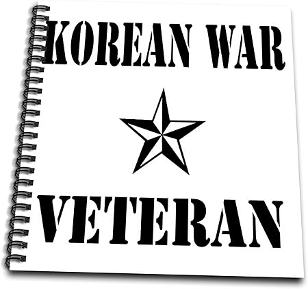 3dRose db_110014_1 Korean War Veteran, Black and White-Drawing Book, 8 by 8-Inch