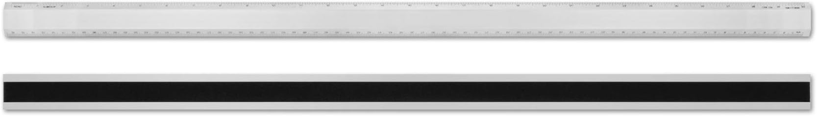 Alumicolor Aluminum Non-Slip Desk Ruler, 30IN, Silver