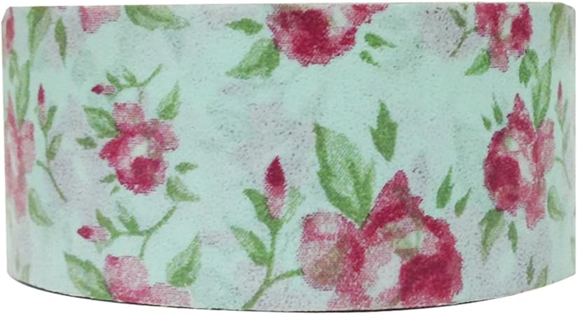 Wrapables Floral & Nature Washi Masking Tape, Country Rose