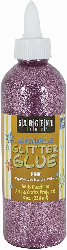 Sargent Art 22-1929 8-Ounce Pink Washable Glitter Glue