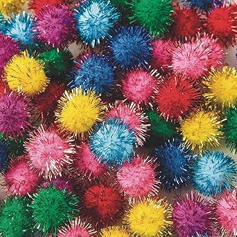 Color Splash!A Glitter Pom Pom Assortment, 1/2