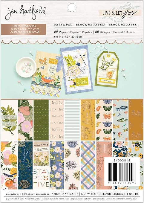 American Crafts Paper 6X8 PAD, Jen Hadfield Live & Let Grow