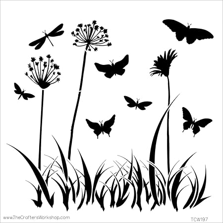 The Crafters Workshop 474730 Template, 12 by 12-Inch, Butterfly Meadow