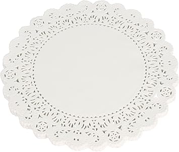 School Smart - 85611 Paper Die-Cut Round Lace Doily, 8 in, White, Pack of 100