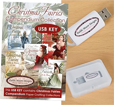 Debbi Moore Designs Christmas Fairies Vol. 1 USB Key Compendium Paper Craft Collection