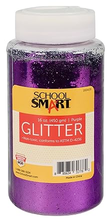 School Smart Craft Glitter, 1 Pound Jar, Purple