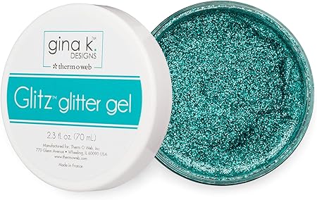 Gina K. Designs for Therm O Web Glitz Glitter Gel, Turquoise Sea , 2.3 Ounces