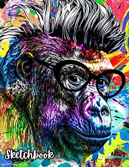 Abstract Art Sketchbook: Punky Monkey Charms, Instantly Inspires & Makes a 'Cool-Creativity-Fun-Chum' Loved by All Ages! High-Quality Abstract Sketch ... Blank Art Drawing Book, Blank Art Drawing Pad