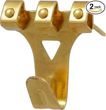 Hillman Hanging-Hardware 122196 Brass Professional Picture Hangers (75lb) 2 Pack, No Size, 2 Piece