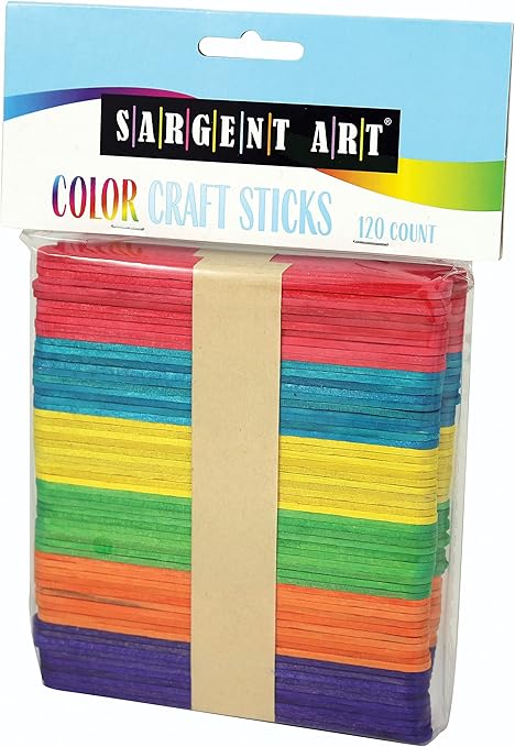 Sargent Art Craft Sticks, Colors May Vary, 120 Count