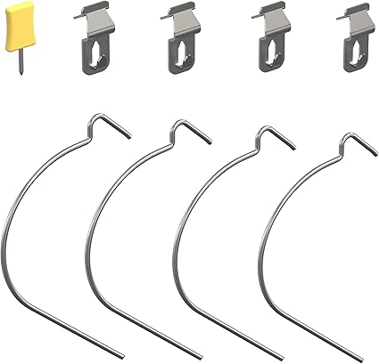 National Hardware N900-009 Kit No Tools Drywall Picture Push to Hang with J Hooks for Low Damage, 1 Count (Pack of 1), Zinc Plated