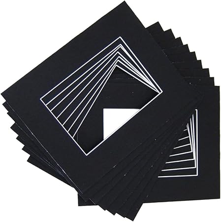 10 of 20x24 Black Pre-cut Acid-free whitecore mat, fits 16x20 + back