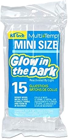 Adhesive Technologies Glow in The Dark Mini Glue Sticks, 5/16 by 4-Inch