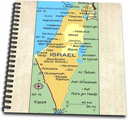 3dRose db_40758_2 Map of Israel-Memory Book, 12 by 12-Inch