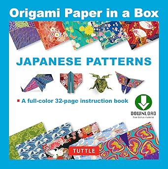 Origami Paper in a Box - Japanese Patterns: Origami Book with Downloadable Patterns for 10 Different Origami Papers