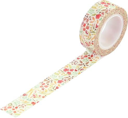 Carta Bella Paper Company Fall Floral washi tape, orange, red, teal, cream, brown, green