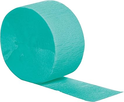 Creative Converting Touch of Color 12 Count Crepe Paper Streamer Rolls 81' Each Roll, Teal Lagoon