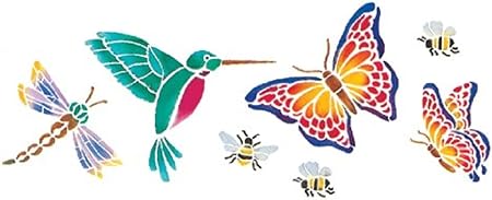 Delta Creative Stencil Magic Decorative Stencils, 5.25 by 13-Inch, 956270012 Butterflies and More