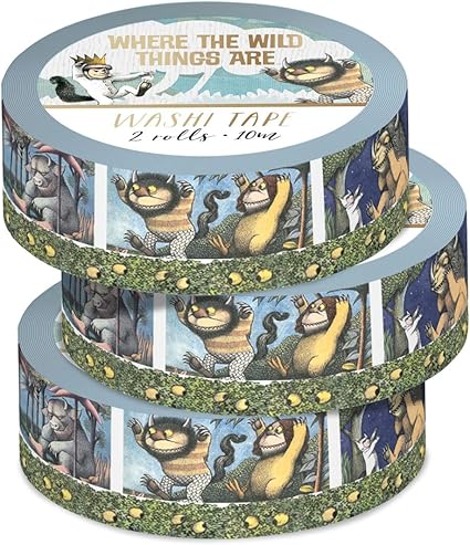 Paper House Productions Where The Wild Things are 3-Pack Set of 2 Foil Accent Washi Tape Rolls for Scrapbooking and Crafts - Favorite Scenes