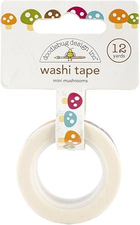 Doodlebug 15mm by 12-Yard Happy Camper Washi Tape, Mini, Mushrooms