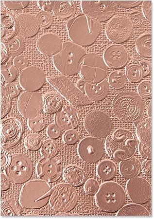 Sizzix 3-D Textured Impressions Embossing Folder Vintage Buttons by Eileen Hull, 665728, Multicolor