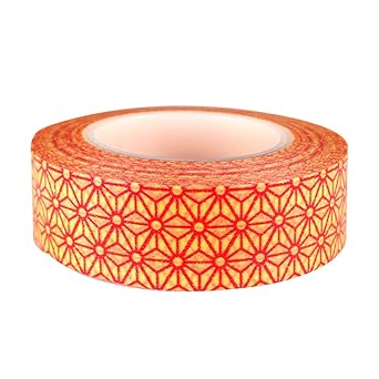 Wrapables Colorful Patterns Japanese Washi Masking Tape - Orange Starry Flower