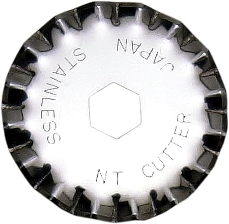 NT Cutter 28mm Rotary Wave Blades for Rotary Cutter and Large Fabric Circle Cutter, 2-Blade/Pack, 1 Pack (BW-28P)