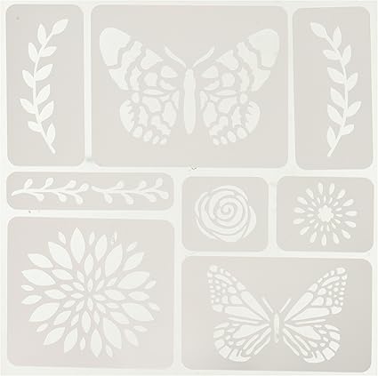 Momenta Butterflies and Flowers Adhesive Fabric Stencil